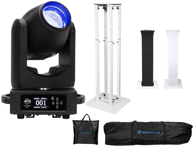Main image of American DJ VIZI Beam RX2 Moving Head Fixture, Rockville Totem Stand Bundle