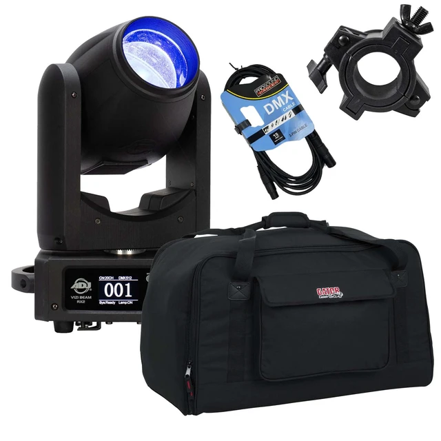 Main image of American DJ VIZI Beam RX2 Moving Head Fixture, O Clamp, DMX Cable, Gator Tote12 Bundle