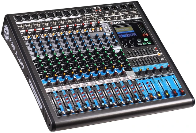 Alt view image 2 of 6 - PSG Audio EMX-12 12 Channels Analog Mixer with Effects and Recording