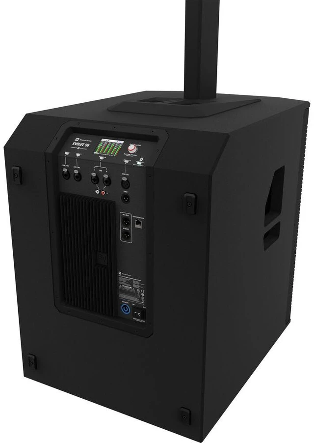 Alt view image 6 of 7 - (2) Electro-Voice Evolve 90 2000W Column PA Speaker (Black) - (2) Evolve Sub Cover - (2) EVOLVE 90 Dolly - (2) XLR Cables Bundle