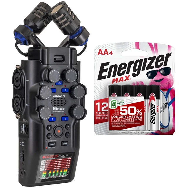 Main image of Zoom H6studio Handheld Recorder - 4 Pack AA Batteries - SD Card 32GB Bundle