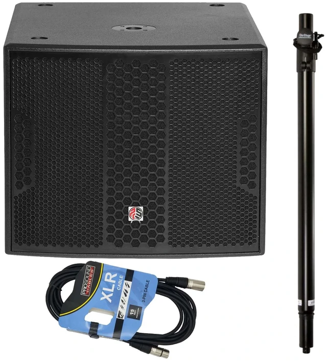 Main image of PSG AUDIO Chaos 18 Active Powered Subwoofer 4000W Peak - Speaker Pole - XLR Cable Bundle