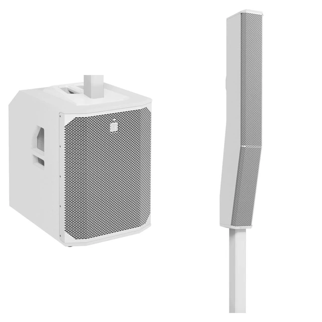 Alt view image 4 of 7 - (2) Electro-Voice Evolve 70 2000W Column PA Speaker (White) - (2) Evolve 70 Sub Cover - (2) EVOLVE 70 Dolly - (2) XLR Cables Bundle