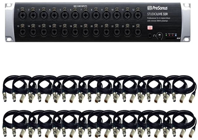 Main image of PRESONUS Studiolive 32R Digital Rack Mixer+ 32 XLR cables