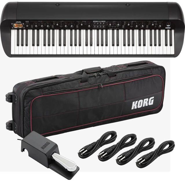 Main image of Korg SV-2 73-Key Vintage Stage Piano (Black) (Korg DS-2H Pedal Included), Korg CBSV173, (4) 1/4 Cables Bundle
