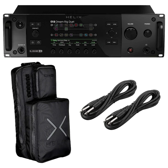 Main image of Line 6 Helix Rack Guitar Multi-effects, Helix Backpack, (2) 1/4 Cables Bundle