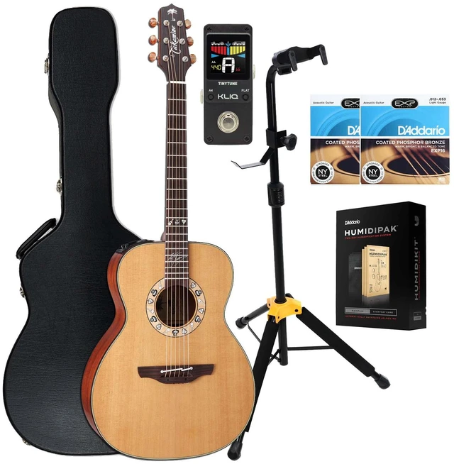 Main image of Takamine KC70 Kenny Chesney NEX - Natural, Hercules GS414B, (2) D'Addario EXP16, (1) D'Addario Humidipak, KLIQ TinyTune Bundle