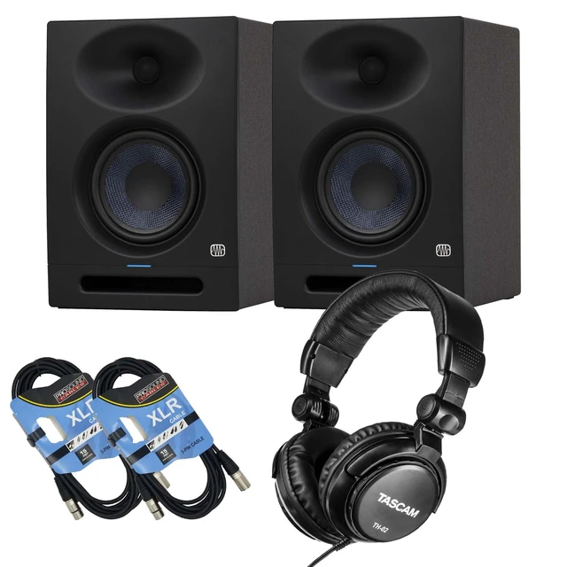 Main image of (2) PreSonus Eris Studio 5 Powered Studio Monitor, (2) XLR Cables, Tascam TH02 Bundle