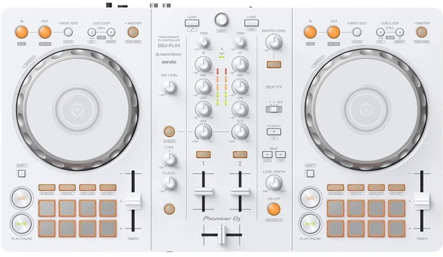 Main image of Pioneer DJ DDJ-FLX4 Portable 2-Channel Rekordbox and Serato DJ Controller (Limited-Edition White)