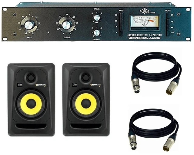 Main image of Universal Audio 1176LN - Dynamics Processor + KRK RP5G3- 59107 NA Rokit 5 Generation 3 Powered Studio Monitor - Pair and Cables.