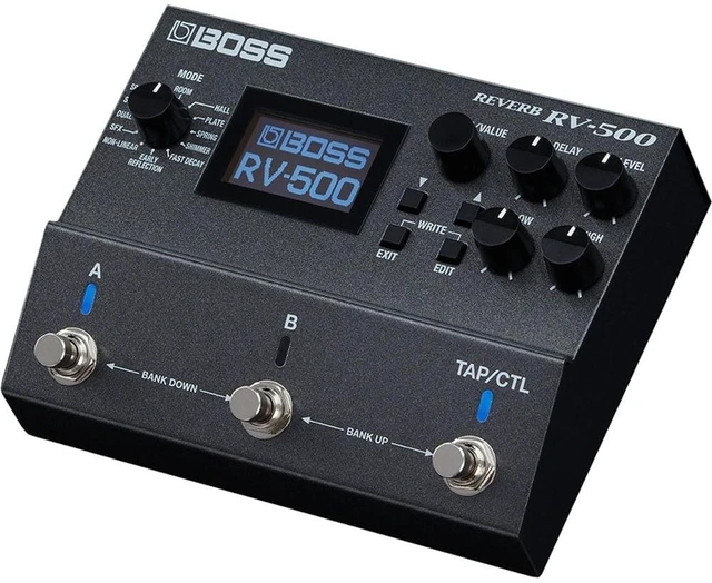 Alt view image 4 of 6 - Boss RV-500 Reverb Effects Pedal + Roland PSA-120S + Patch Cable