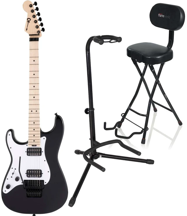 Main image of Charvel Pro-Mod So-Cal Style 1 HH LH Electric Guitar Gloss Black, Gator GFW-GTR-1000 Stand, Gator GFW-GTR-SEAT Bundle