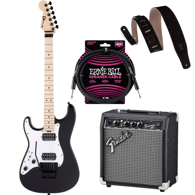 Main image of Charvel Pro-Mod So-Cal Style 1 HH LH Electric Guitar Gloss Black, Fender Frontman 10G Amp, ErnieBall Cable, Levis MS26-BLK Bundle
