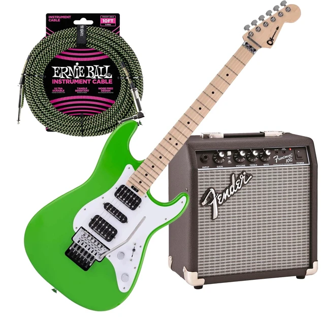 Main image of Charvel Pro-Mod So-Cal Style 1 HSH FR, Slime Green, Maple Fingerboard, Fender Frontman 10G, Ernie Ball P06077 Bundle