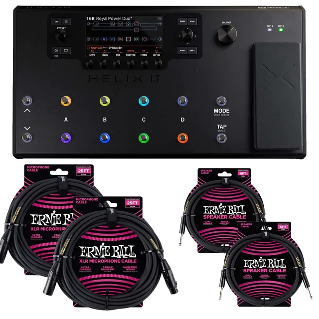 Main image of Line 6 Helix LT Guitar Multi-effects Processor, (2) ErnieBall XLR 25FT, (2) ErnieBall 1/4 Bundle
