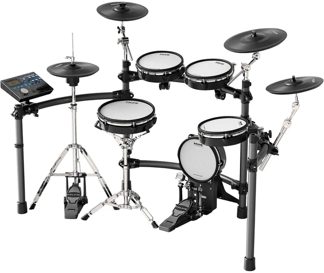 Alt view image 2 of 7 - NUX DM-8 All Remo Mesh-Head Digital Drum Kit - Drum Throne - DrumSticks Bundle