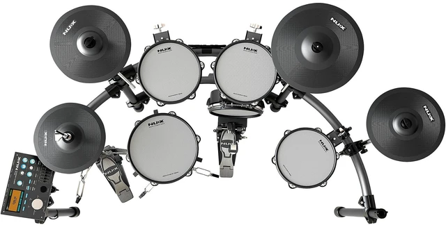 Alt view image 3 of 7 - NUX DM-8 All Remo Mesh-Head Digital Drum Kit - Drum Throne - DrumSticks Bundle