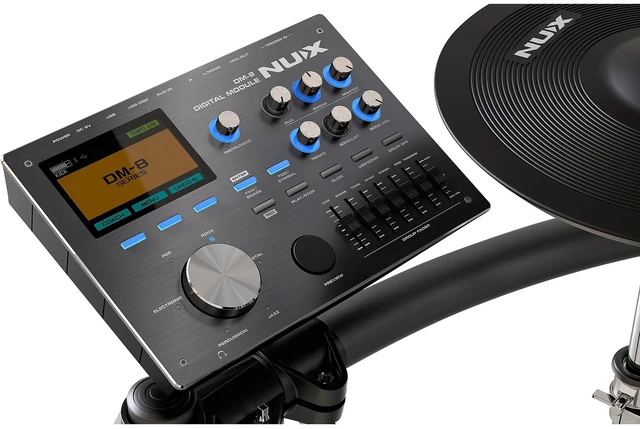 Alt view image 6 of 7 - NUX DM-8 All Remo Mesh-Head Digital Drum Kit - Drum Throne - DrumSticks Bundle
