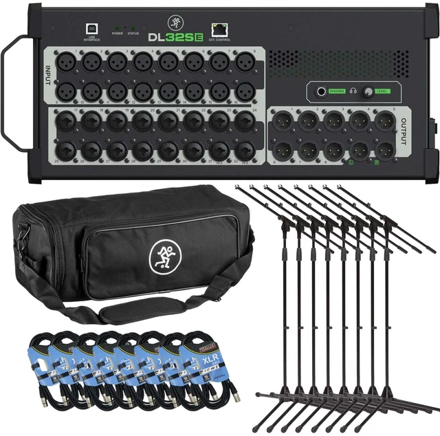 Main image of Mackie DL32SE 32 CH Digital Mixer - Mackie Bag - (8) XLR Cables - (8) Mic Stands Bundle