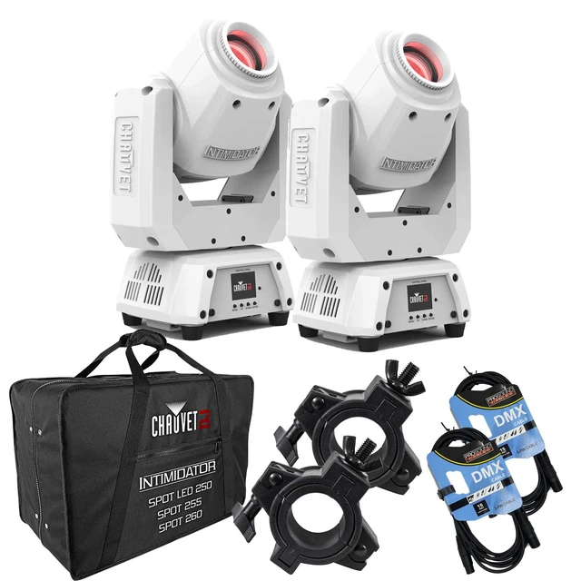 Main image of (2) Chauvet DJ Intimidator Spot 260X 75W LED Moving Head (White), Chauvet DJ CHS-2XX, (2) DMX Cables, (2) O-Clamp Bundle