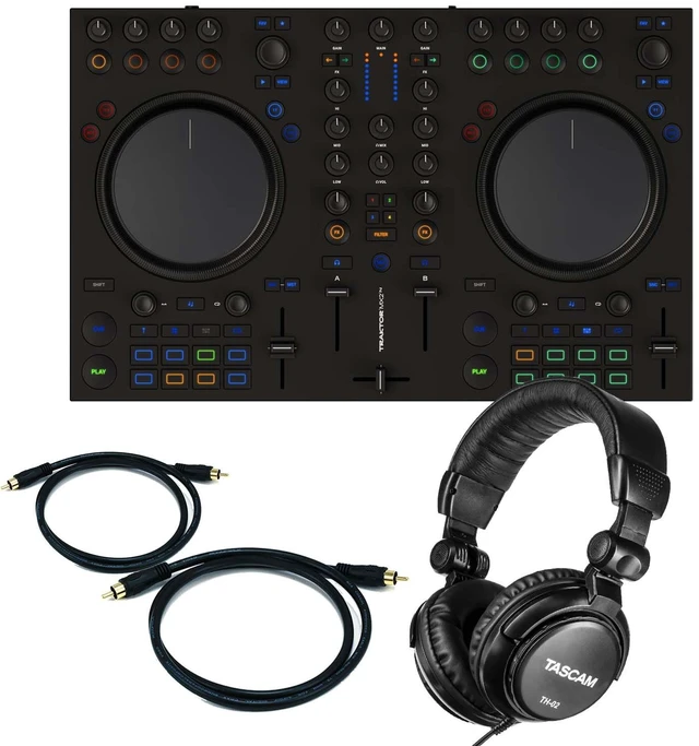 Main image of Native Instruments Traktor Kontrol MX2 DJ Controller - Tascam TH02 - (2) RCA Cables Bundle