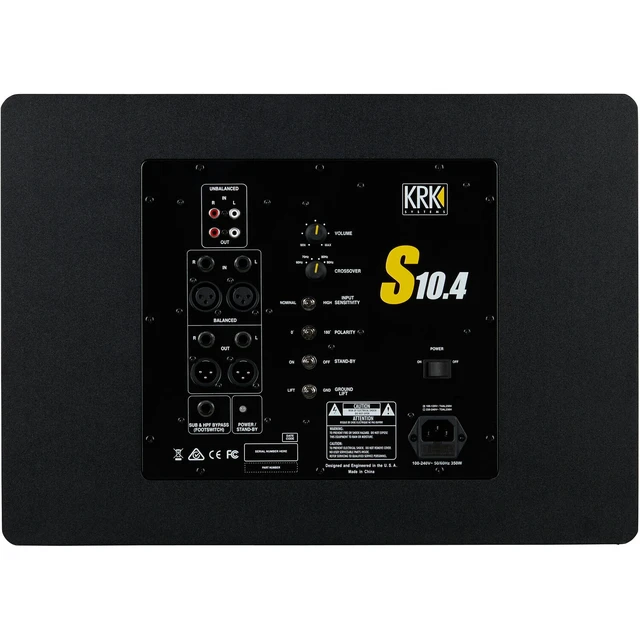 Alt view image 5 of 7 - KRK S10.4 10 Powered Studio Subwoofer, (2) ErnieBall XLR Cables, (2) ErnieBall 1/4 Cables Bundle