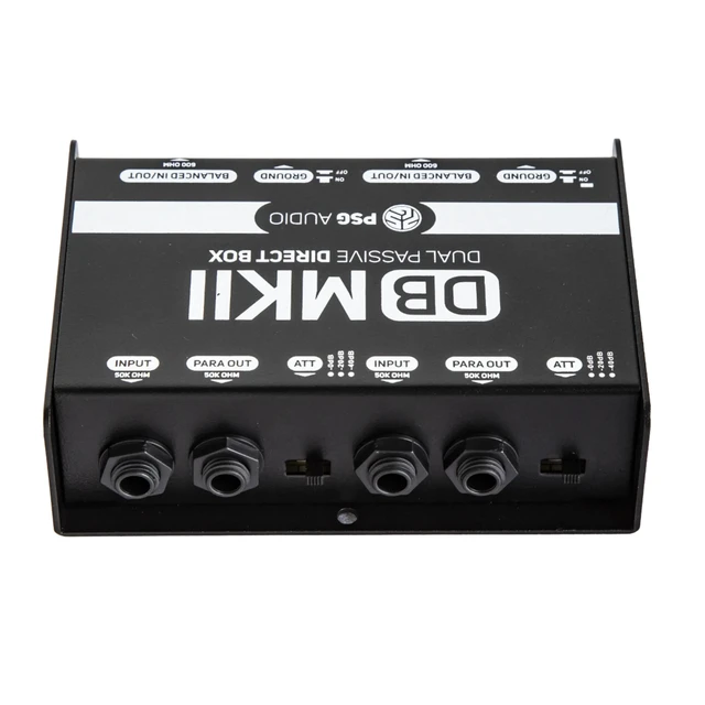 Alt view image 5 of 7 - PSG AUDIO DB-MKII Dual Premium Direct Injection Audio Box Passive DI Unit Hum Eliminator w/Input Attenuator to Connect Guitar & Bass,1/4'' Impedance Transf. Connector Balanced & Unbalanced XLR