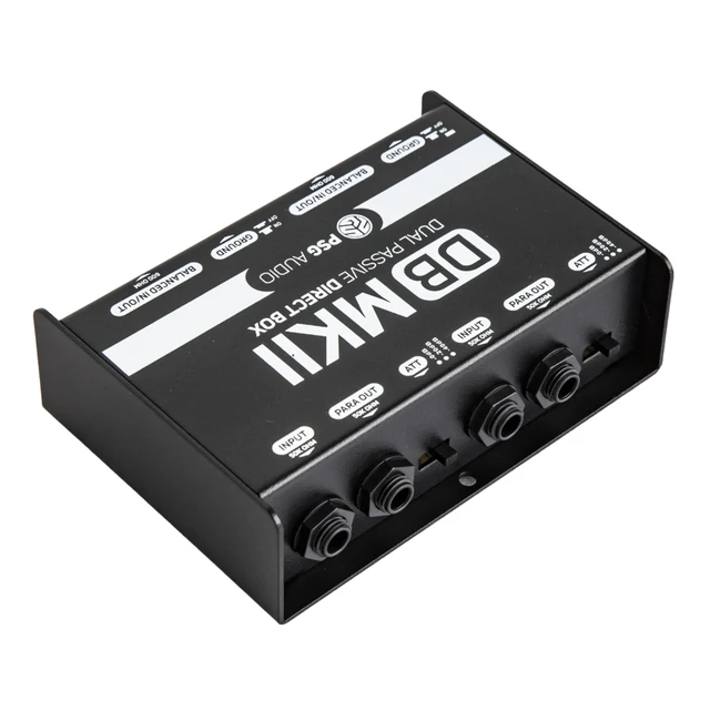 Alt view image 6 of 7 - PSG AUDIO DB-MKII Dual Premium Direct Injection Audio Box Passive DI Unit Hum Eliminator w/Input Attenuator to Connect Guitar & Bass,1/4'' Impedance Transf. Connector Balanced & Unbalanced XLR