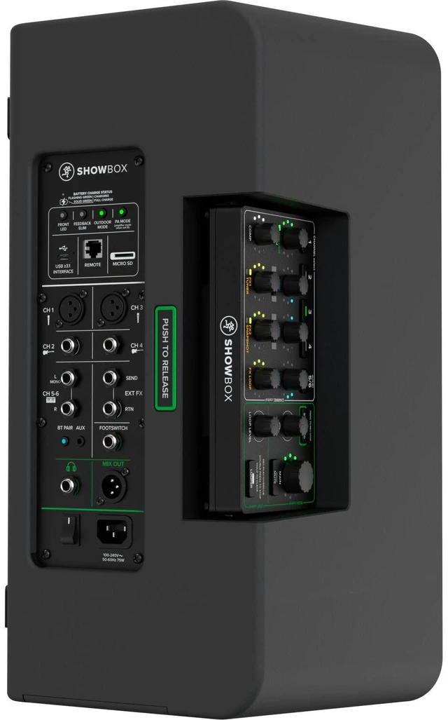 Alt view image 7 of 7 - Mackie ShowBox All-in-one Battery Speaker, Mic Stand, Speaker Stand, PSG AUDIO C350, XLR Cable Bundle