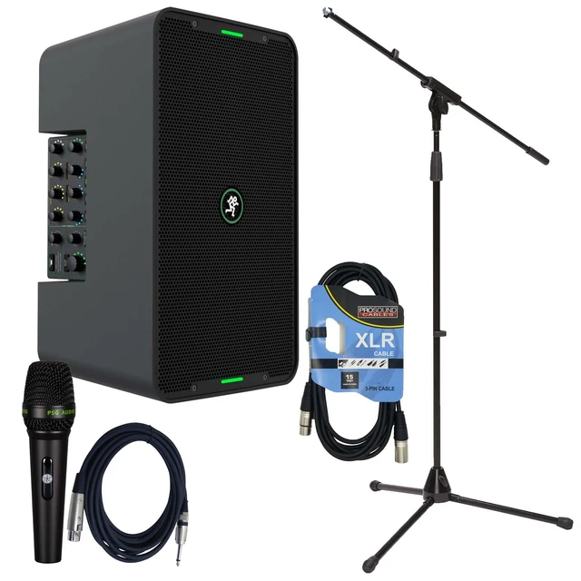 Main image of Mackie ShowBox All-in-one Battery Speaker, Mic Stand, PSG AUDIO C350, XLR Cable Bundle