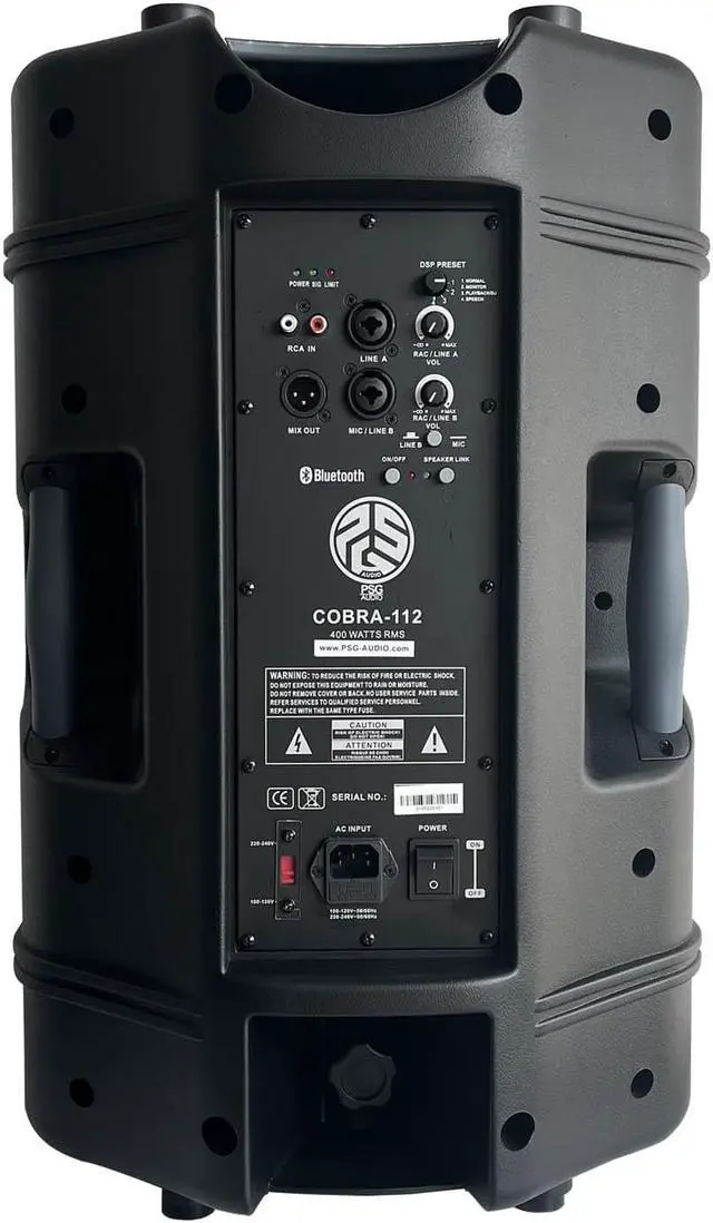 Alt view image 5 of 7 - PSG Audio COBRA 112  1600 Watt 12 Powered Speaker with Bluetooth