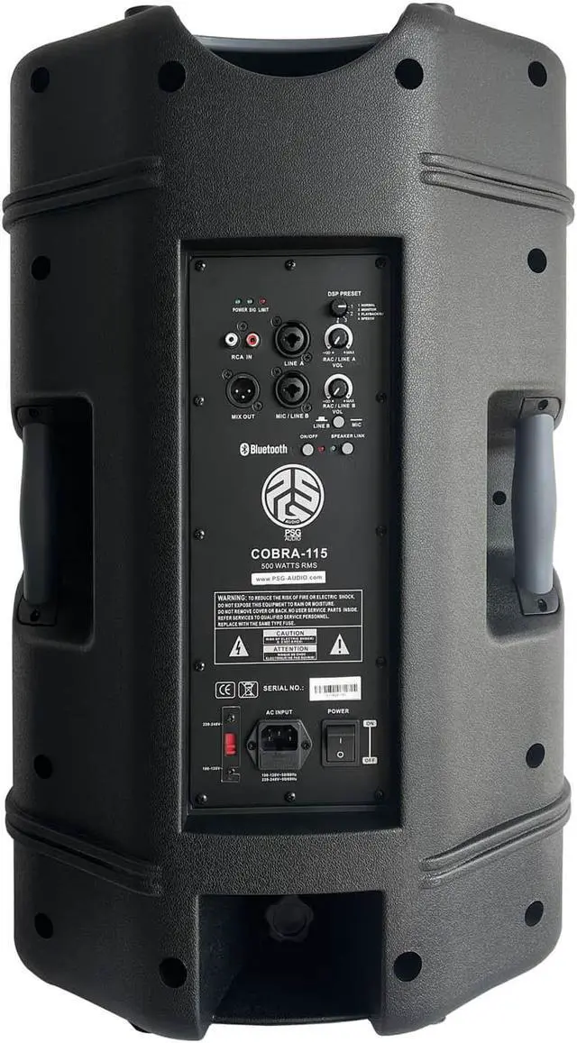 Alt view image 5 of 7 - PSG Audio COBRA 115  2000 Watt 15 Powered Speaker with Bluetooth