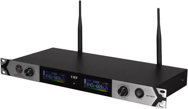 Alt view image 3 of 7 - PSG AUDIO MP-0919 Multifrequency Dual Wireless Microphone System Rack Mountable
