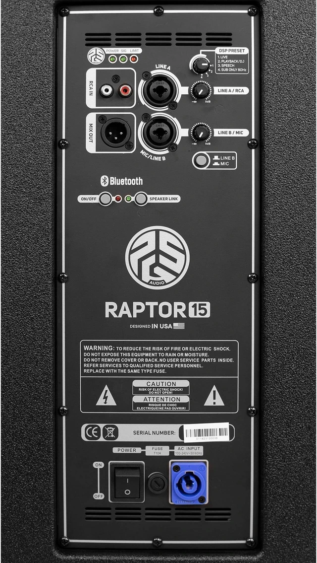 Alt view image 7 of 7 - PSG Audio Raptor 15 1000W Portable Powered Column System with Bluetooth