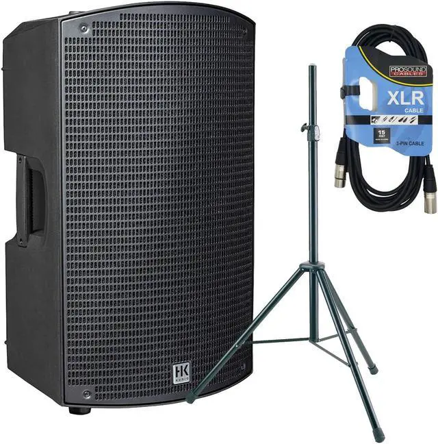 Main image of HK Audio Sonar 110 Xi 800W 10 Powered Speaker  Speaker Stand  XLR Cable Bundle