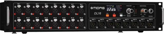 Alt view image 2 of 4 - Midas DL16 16-input, 8-output Stage Box, Gator GR-2S Case Bundle
