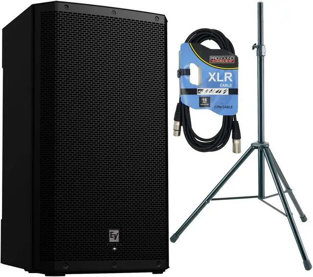 Main image of Electro-Voice ZLX-15P-G2 15 1000W Powered Speaker, Speaker Stand, XLR Cable Bundle