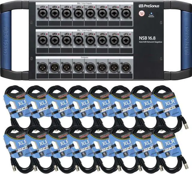 Main image of PreSonus NSB 16.8 AVB Networked Stage Box, (16) XLR Cables Bundle