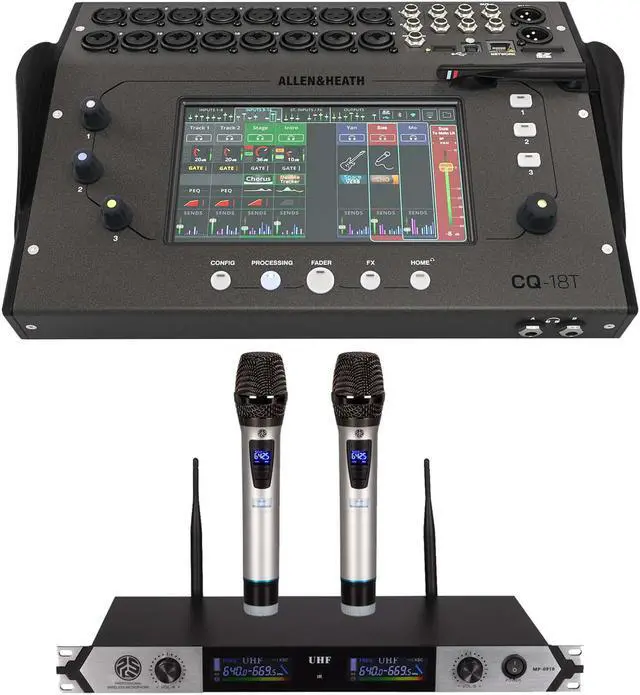 Main image of Allen & Heath CQ-18T 18-Channel Digital Mixer, PSG AUDIO MP-0919 Dual Wireless Mic Bundle