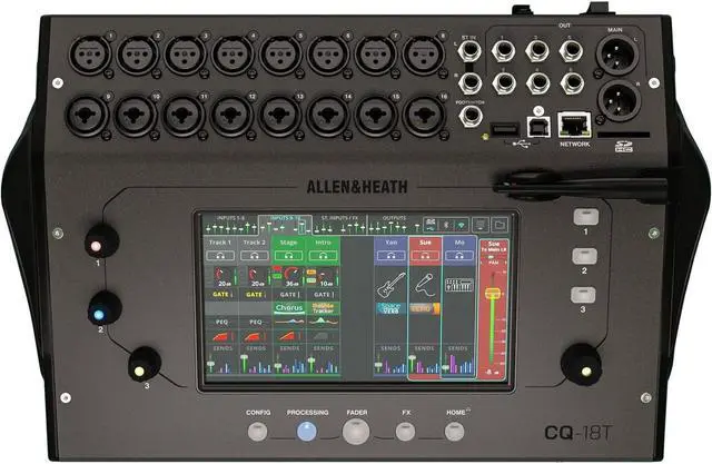 Alt view image 3 of 6 - Allen & Heath CQ-18T 18-Channel Digital Mixer, PSG AUDIO MP-0919 Dual Wireless Mic Bundle