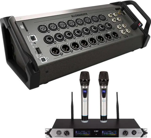 Main image of Allen & Heath CQ-20B 20-channel Digital Mixer, PSG AUDIO MP-0919 Dual Wireless Mic Bundle