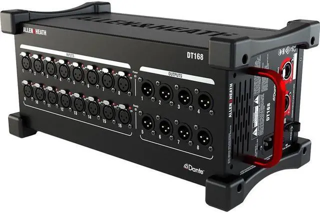 Alt view image 3 of 6 - Allen & Heath DT168 16-input Dante, A&H Rackmount Kit, Gator GRB-4U Case Bundle