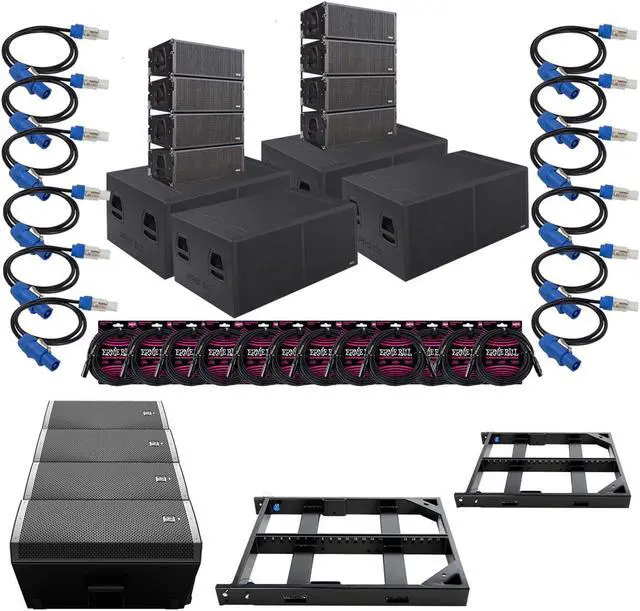 Main image of (8) Pro DG GTA 2X10 LA (Powered), (2) Bumper, (4) Pro DG GTA 218 B (Powered), (4) EV ZLX12BT, (12) Powercon Link Cable, (12) ErnieBall XLR Bundle