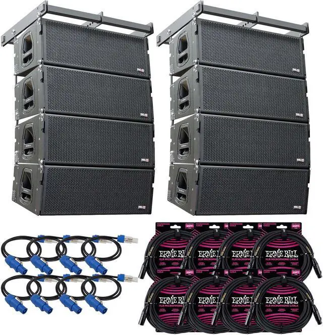 Main image of (8) Pro DG Systems GTA 2X10 LA (Powered), (2) Bumper, (8) ErnieBall XLR, (8) Powercon Link Cable Bundle