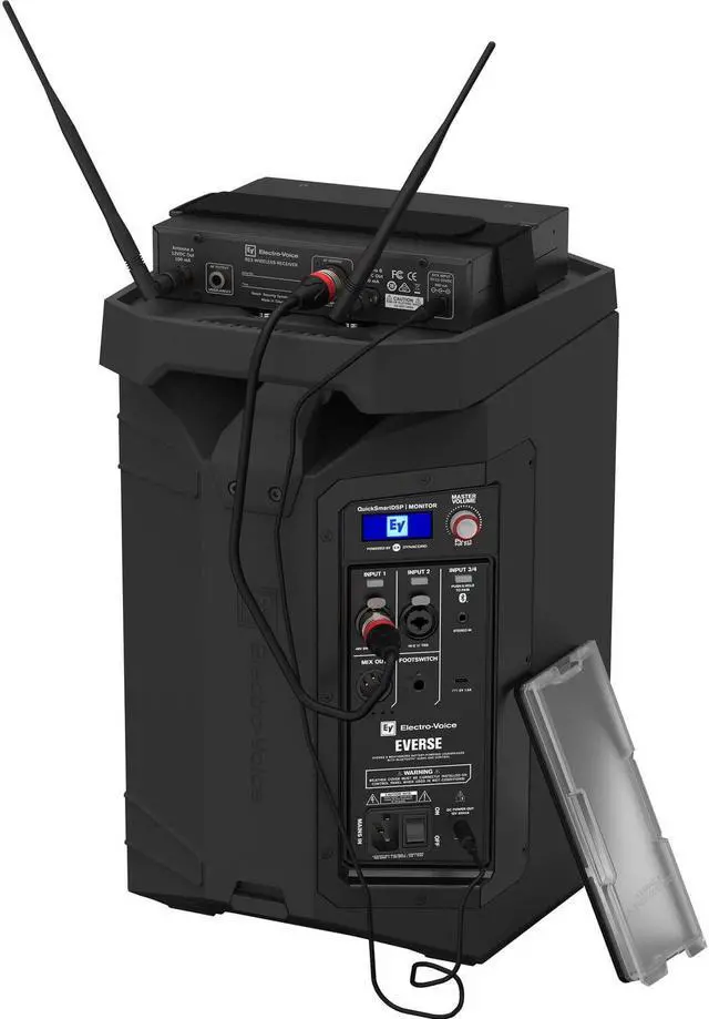 Alt view image 4 of 7 - Electro-Voice Everse 8 Battery Speaker, Mic Stand, Shure SV100, XLR Cable Bundle