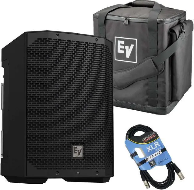 Main image of Electro-Voice Everse 8 Battery Speaker, Electro-Voice Padded Tote, XLR Cable Bundle