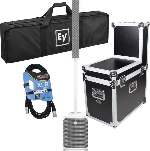 Main image of Electro-Voice Evolve 50M Powered Speaker  White (Top Cover Included), ProX X-EV-EVOLVE50X1W, XLR Cable Bundle