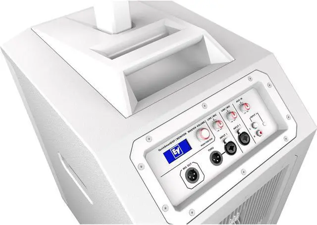 Alt view image 3 of 7 - Electro-Voice Evolve 50M Powered Speaker- White (Top Cover Included), EV Rolling Case, XLR Cable, Furman (SS6B) Bundle