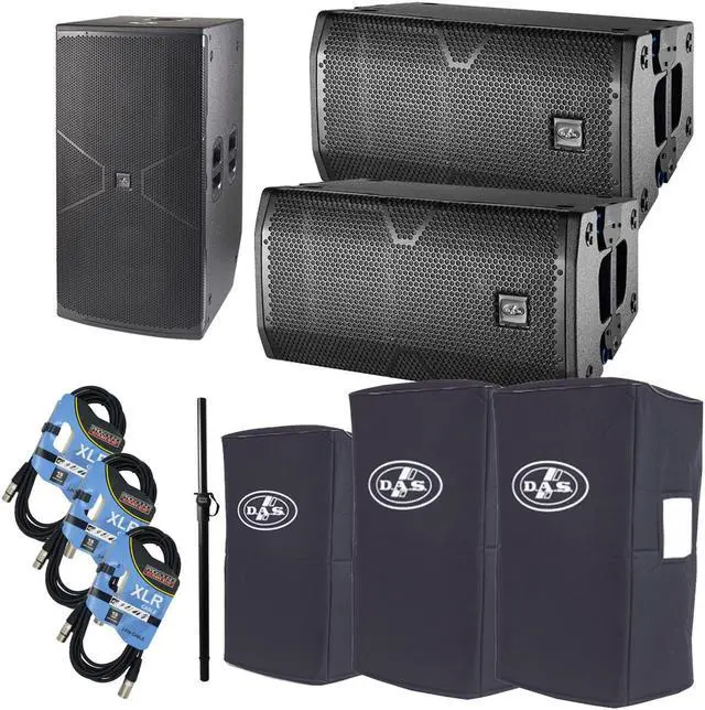 Main image of (2) Das Vantec 20A, Vantec 218A, (2) CVR-VANTEC20, CVR-VANTEC 218A, (3) XLR Cables, On Stage Pole Bundle