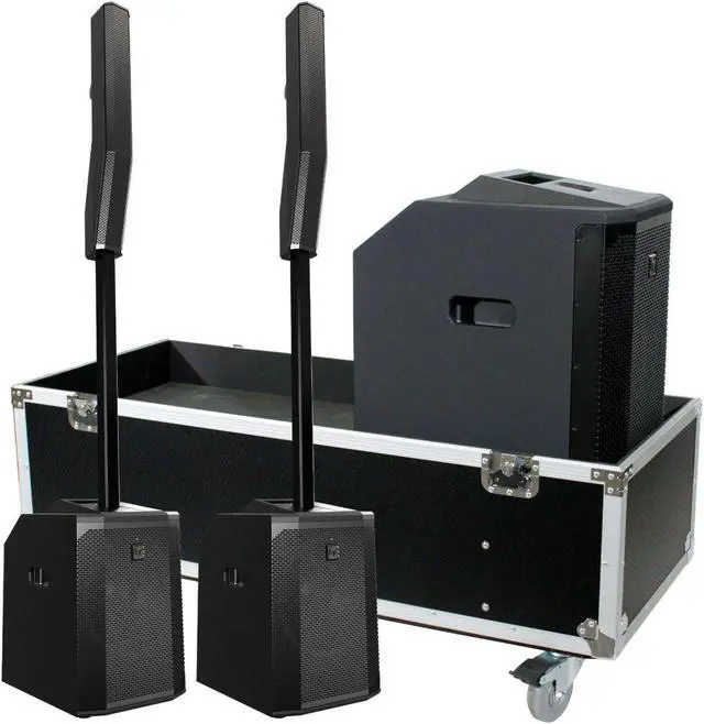 Main image of Electro-Voice EVOLVE 50 Pair Active Column Array Speaker with Subwoofer + ATA Style Flight/Road Case